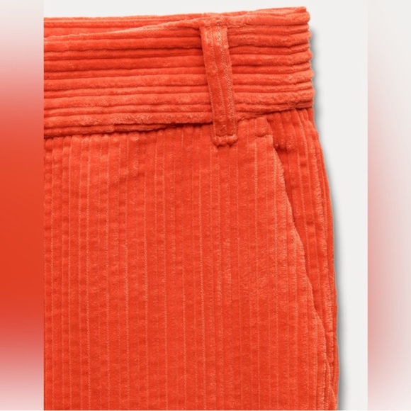 Red Corduroy Women's Wide Leg Pants - Picture 6 of 10